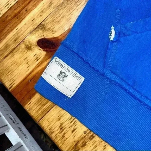 Reebok NFL Vintage blue reverse hem Denver Broncos kangaroo pocket Hoodie - Picture 7 of 8